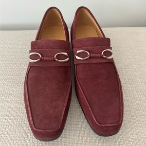 Corthay Cannes Burgundy suede loafers size 8